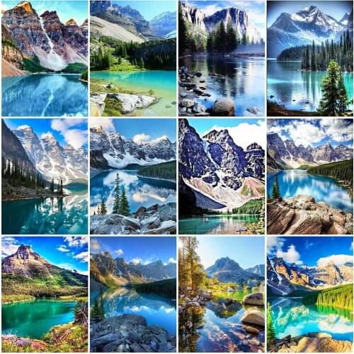 EverShine Diamond Painting Mountain Pictures Of Rhinestones Mosaic Diamond Embroidery Sale Landscape Cross Stitch Handicrafts
