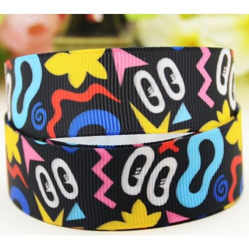 22mm 25mm 38mm 75mm Abstract pattern Cartoon pattern printed Grosgrain Ribbon party decoration 10 Yards X-04127