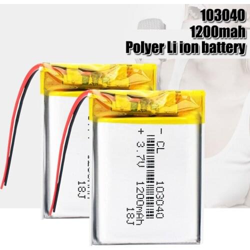 3.7V 1200mAh 103040 Lithium Polymer LiPo Rechargeable Battery For MP3 MP4 GPS PSP VR DVR DVD mobile video game Tablet Power bank