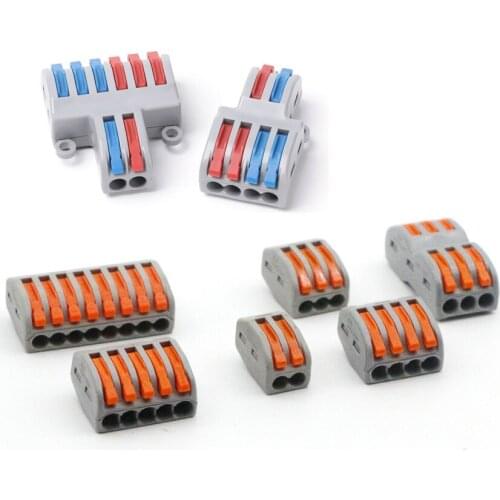 5X Mini Fast Wire Cable Connectors Universal Compact Conductor Spring Splicing Wiring Connector Push-in Terminal Block pct-222