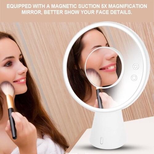 Multifunctional LED Light Makeup Mirror Tabletop Touch Screen Bluetooth Audio Table Lamp Light Vanity Make up Mirror