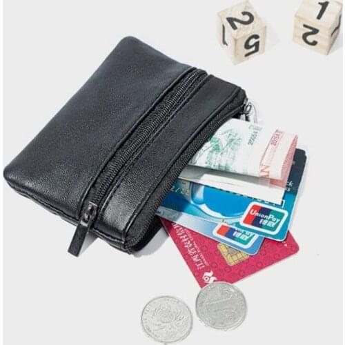 Men Women Card Coin Bags Key Soft Credit Card Holder Zip Leather Wallet Coin Pouch Bag Purse Carteira Mini Coin Bags Holders