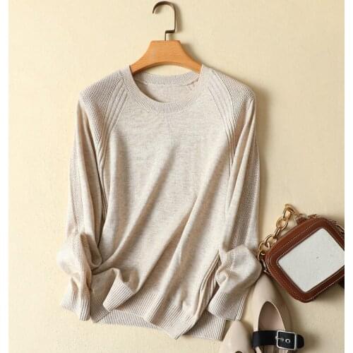 Solid Knitted Women Sweater Pullovers Autumn New 2021 O-Neck Long-Sleeved All Match Buttoming Office Lady Pulls Outwear Tops