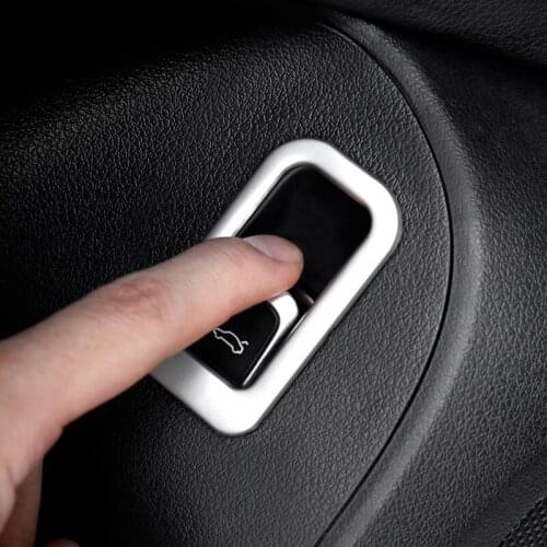 Car Trunk Switch Button Decorative Frame Sticker Trim Stainless Steel For Audi Q5 Interior Tail Box Accessories