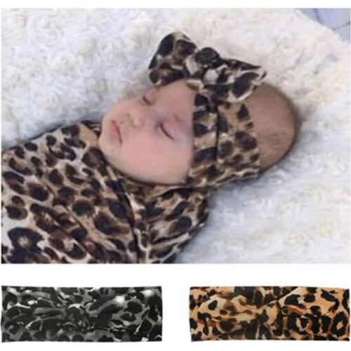Girls Baby Turban Rabbit Ears Leopard Print Hair Band Accessories Headwear baby girl hair accessories newborn headband 2021