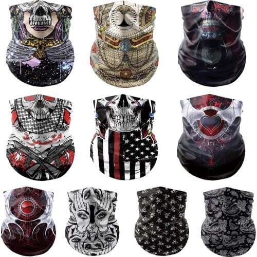Skull Magic Ring Neck Scarf Headband Multifunctional Bandana Face Seamless Tubular Tube Unisex Men Women Unisex Scarves#p3