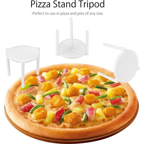 100pcs Pizza Tripod Pizza Saver Stand Plastic Tripod Stack Support Fixing Stand Holder Kitchen Baking Accessories for Takeaway