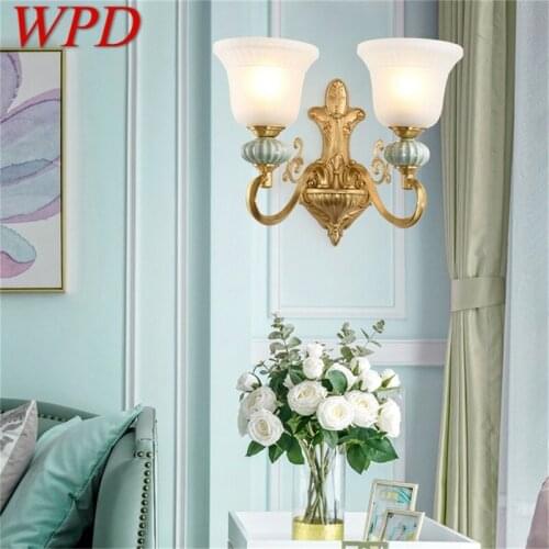 WPD LED Brass Wall Sconces Lamp Modern Luxury Design Ceramic Light Indoor For Home Bedroom Corridor Hotel