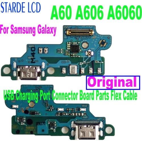 USB Charging Port Connector Board Parts Flex Cable With Microphone Mic For Samsung Galaxy A60 A606 A6060 SM-A606F