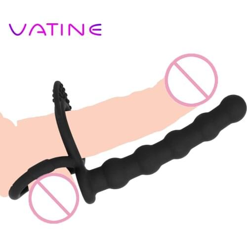 VATINE Wearing Five-bead Anal Plug G Spot Cock Ring Massage Butt Plug Anal Plug Sex Toys for Men Couples Adult Product