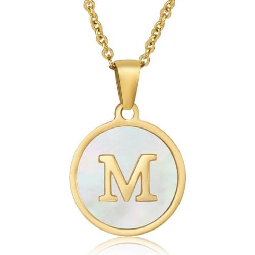 Titanium Steel 26 English Capital Letter Necklace Pendant Personality Womens Initials Necklace Party Jewelry Birthday Gift