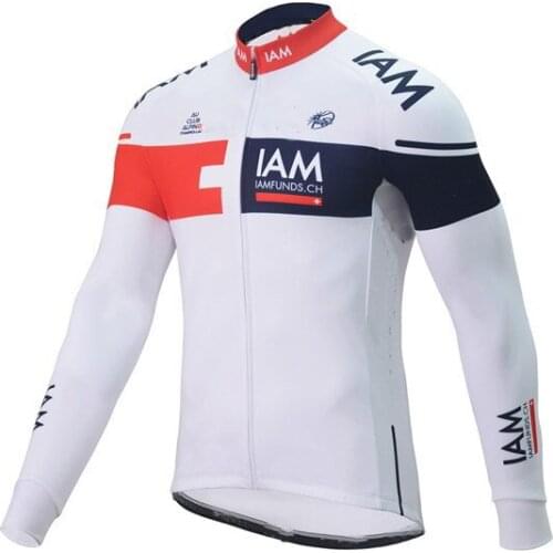 WINTER FLEECE THERMAL Long Cycling Jerseys 2016 IAM Team Red White Mtb Long Sleeve Men Bike Wear Cycling Clothing