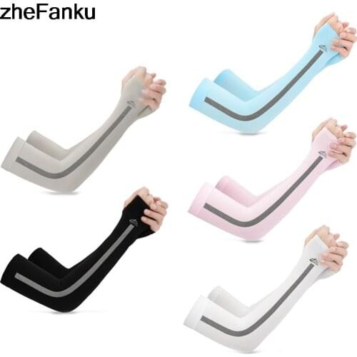 1 Pair Arm Sleeves Summer Sun UV Protection Ice Cool Cycling Running Fishing Climbing Driving Arm Cover Warmers for Men Women