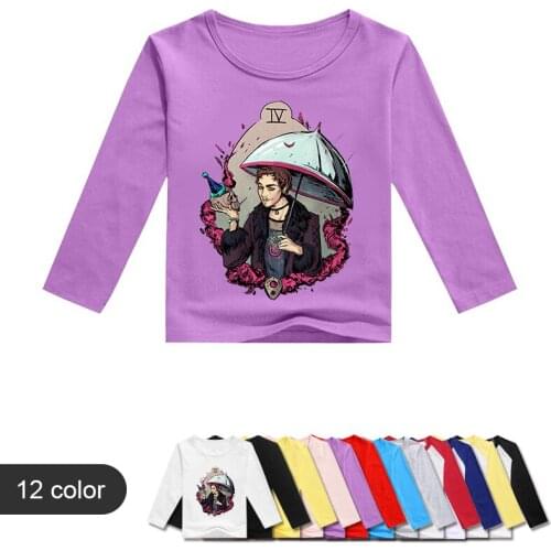 2-14year Baby Girl Clothes Cartoon The UMBRELLA ACADEMY Casual Tshirt Kids Long Sleeve T-shirt Boys Funny Kawaii Print