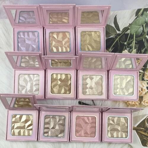 40pcs Highlighters Makeup Wholesale Private Label Powder Highlighter Palette No Logo Cosmetics Bronzer Glow Face Contour
