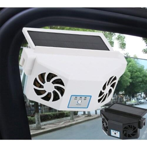 Solar Powered Car Fan Auto Ventilator Exhaust Fan Radiator Cooler Eliminate the Peculiar Smell Inside for Universal Types of Car
