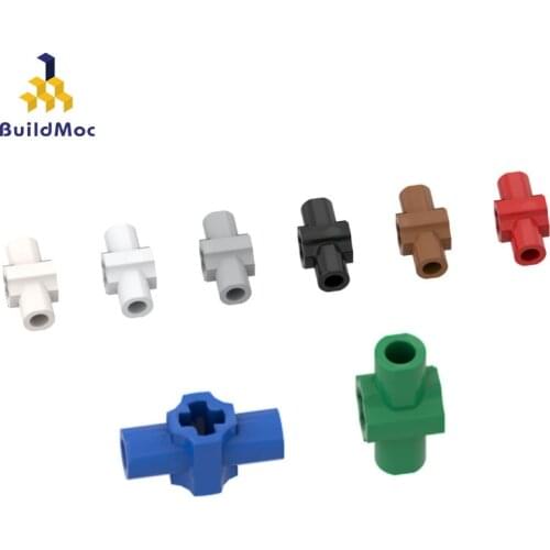 BuildMOC Assembles Particles 24122 Cross hole special round holes at both ends Building Blocks Parts DIY Educational gift Toys