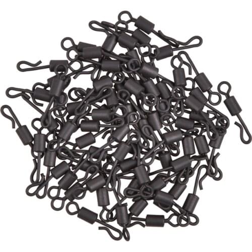 200Pcs Quick Change Swivel Carp Fishing Terminal Tackle Accessories Q-Shaped Long body Matt Black Copper carp rigs connector