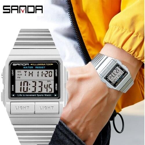 SANDA New Sports Mens Watches Top Brand Luxury Military Quartz Watch Men Waterproof Shock Male Clock relogio masculino 2021