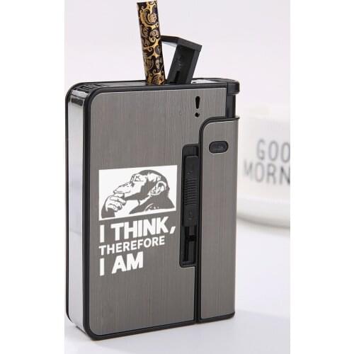 Cigarette Box 10 Sticks Aluminum Alloy Plastic Cigarette Case English Words Smoking Gift For Boyfriend Laser Name LOGO Custom