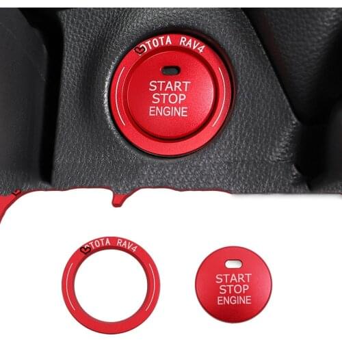 For Toyota RAV4 Rav 4 XA40 XA50 Engine Start Stop Button Cover Trim Ignition Power Switch Button Ring Replace Car Accessories
