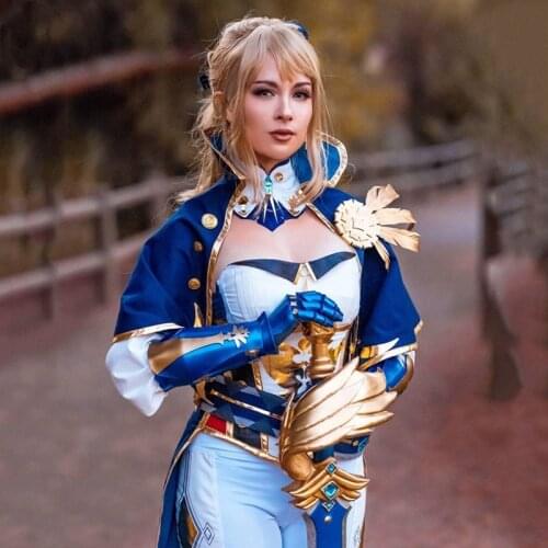 Game Genshin Impact Cosplay Jean Gunnhildr Costume Costume Adult Women Deluxe Halloween Cosplay Outfit Fancy Dress
