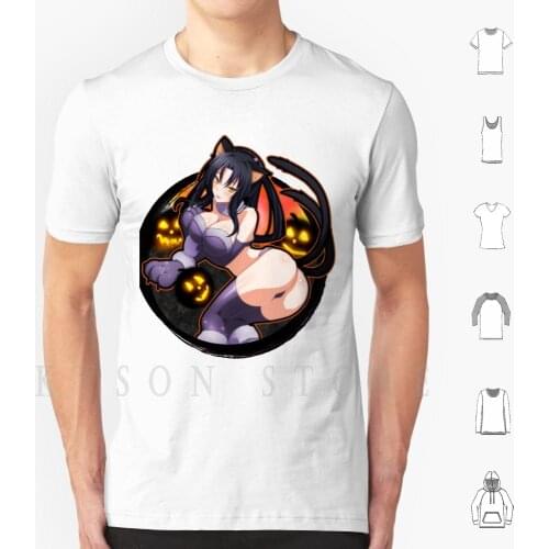 Halloween Hellcat Kuroka T Shirt Men Cotton Anime Highschool Dxd Manga Akeno Himejima Rias Gremory Sexy Waifu