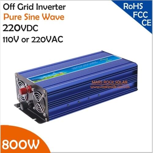 800W 220VDC Off Grid Pure Sine Wave Inverter, Single Phase Inverter for 110VAC or 220VAC grid Appliances in Solar or Wind System