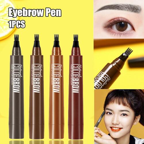 MCAFEE Four-headed Eyebrow pencil Waterproof Fork Tip Eyebrow Pen Makeup Fine Sketch Natural Lasting Eye Make Up TSLM1