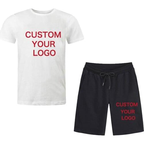 Men Sportswear Sets Casual Fashion 2 PCS Short Sleeve T-shirt Shorts Sets Male Tracksuit Summer Sportsuit