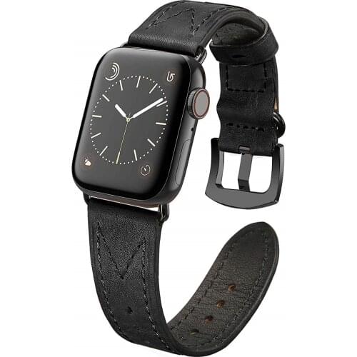 Leather Bands Compatible for Apple Watch Band 44mm 40mm Wristband for iWatch 38mm 42mm Series 5/4/3/2/1 Accessories Women Men