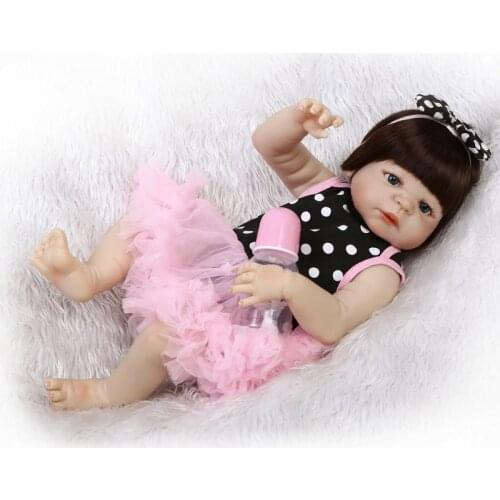 Reborn Baby GIRL Dolls Full Silicone Vinyl Body Bebe Handmade 22'' Nursery Gifts Baby Girl Toys
