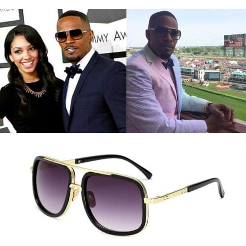 Jamie Foxx Style versize Square Sunglasses Men Women Sun Glasses Male Driving Superstar oculos de sol feminino okulary zonnebril