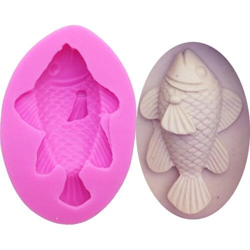 M0535 Fish Silicone Mold Chocolate Cake Pudding Jelly Silicone Moldes DIY Fondant Cake Decorating Tools