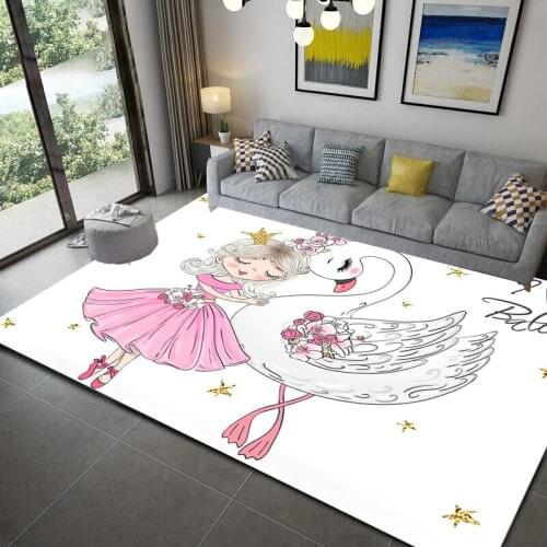 Cartoon Ballet Girl Print Area Rug Kid Bedroom Game Floor Mat Room Decoration Teenager Alfombra Dormitorio Tapetes Rug