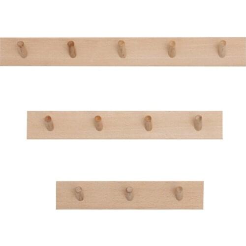 Nordic Style Minimalist Wall Mount Wooden Coat Rack 3/4/5 Pegs Entryway Hat Clothes Hanging Hooks Punch-Free Bathroom Kitchen