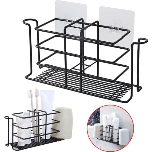 Shower Storage Holder Rack Organizer Bathroom Shampoo Tray Stand No Drilling Stainless Steel Shelf Lattice For Wall Household P5