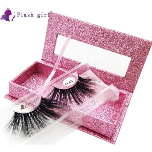 New Hot Sale 1 Pair 25mm Mink False Eyelashes Natural Soft Full Strip Lashes Handmade Reusable Eyelash Extension FL05