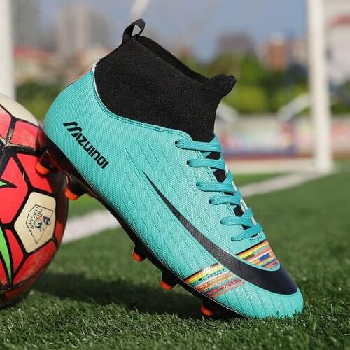 2020 New Men Soccer Shoes Football Boots High Ankle Long Spikes Boys Cleats Training Sport Sneakers Men Soccer Shoes
