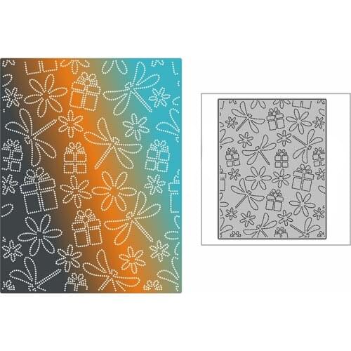 New Dragonfly Gift Boxes Background Plate 2021 Metal Cutting Dies for DIY Scrapbooking and Card Making Embossing Craft No Stamps