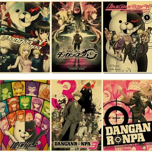 Anime Gmae Poster Danganronpa Retro Posters Art Movie Painting Kraft Paper Prints Home/ Room/Bar Decor Wall Stickers
