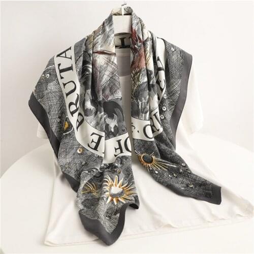Summer Design Hair Wrap Headscarf Square Scarf For Women Print Shawl Neckerchief Female Headband Foulard Twill Hijab Bandana