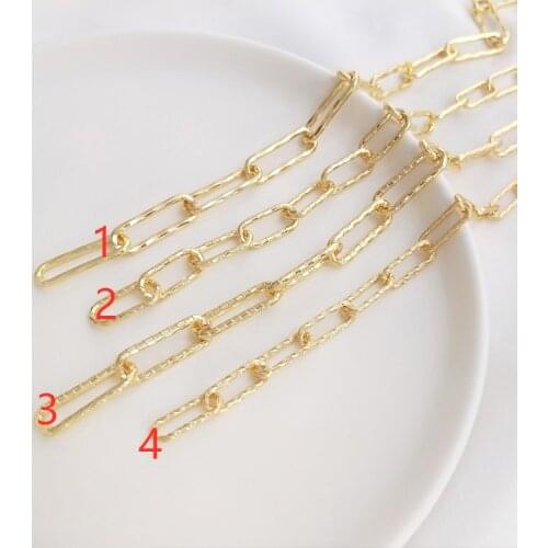 14k gold plated jewelry accessories copper chains 50cm making DIY chain necklace FPPJ U