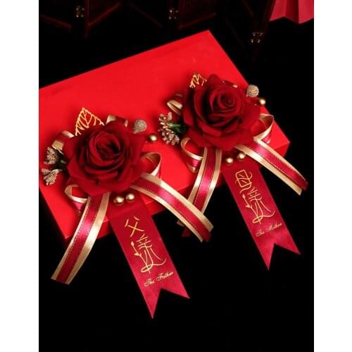 Wedding Corsage Wedding Artificial Flower Bride and Groom Corsage Wedding Supplies