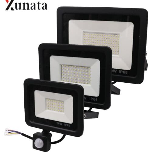 AC175-265V PIR Motion Sensor LED Floodlight Waterproof Outdoor Spotlight for Garden Wall Lamp Security Street Light 30W/50W/100W