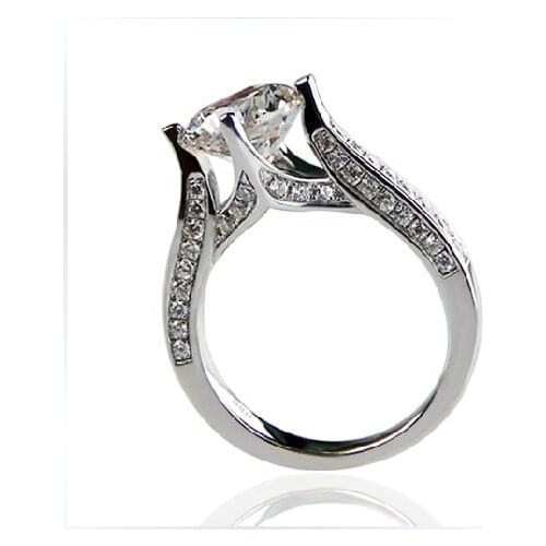 Unique confessions Ring for Her 2Ct Diamond Ring Solid Platinum 950 Ring Engagement Ring