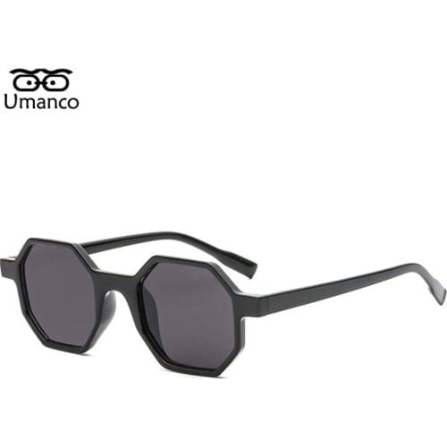 Umanco Unique Hexagon Sunglasses Women Men Vintage Fashion Plastic Sun Glasses Small Square Frame Shades Female Shopping Eyewear