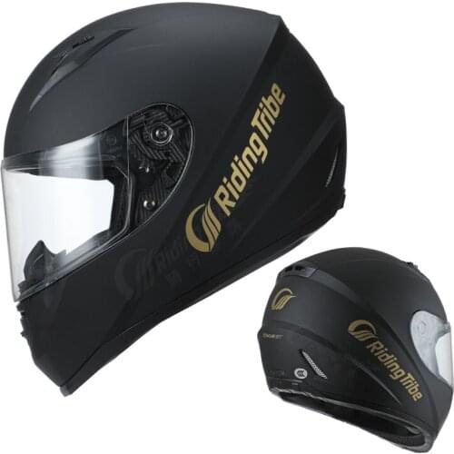 Riding Tribe Full Face Motorcycle Helmet Unisex-Adult Motorcycle Closed Helmet with DOT Matte Black Riding Moto Helmet