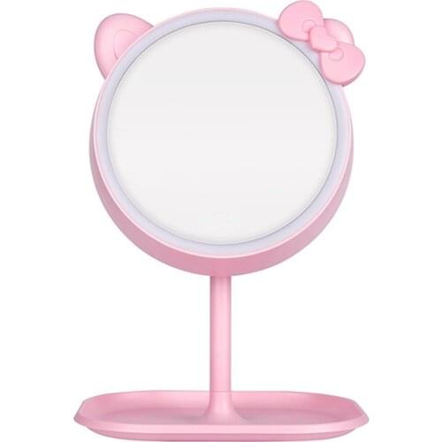 Cat Makeup Mirror With Led Standing Mirror Screen Vanity Adjustable Light For Office Cosmetics Makeup Mirror