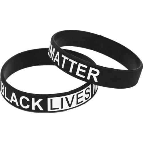 1PC Hot Sale Black Lives Matter Silicone Wristband Rubber Letter Bracelet & Bangles For Men Women Name Gifts SH108